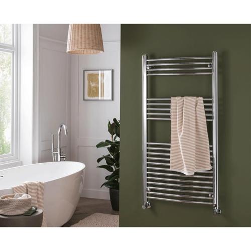 Vogue Combes 1400 x 500mm Curved Ladder Towel Rail Heating Only Chrome 1471BTU MD063 MS14050CP